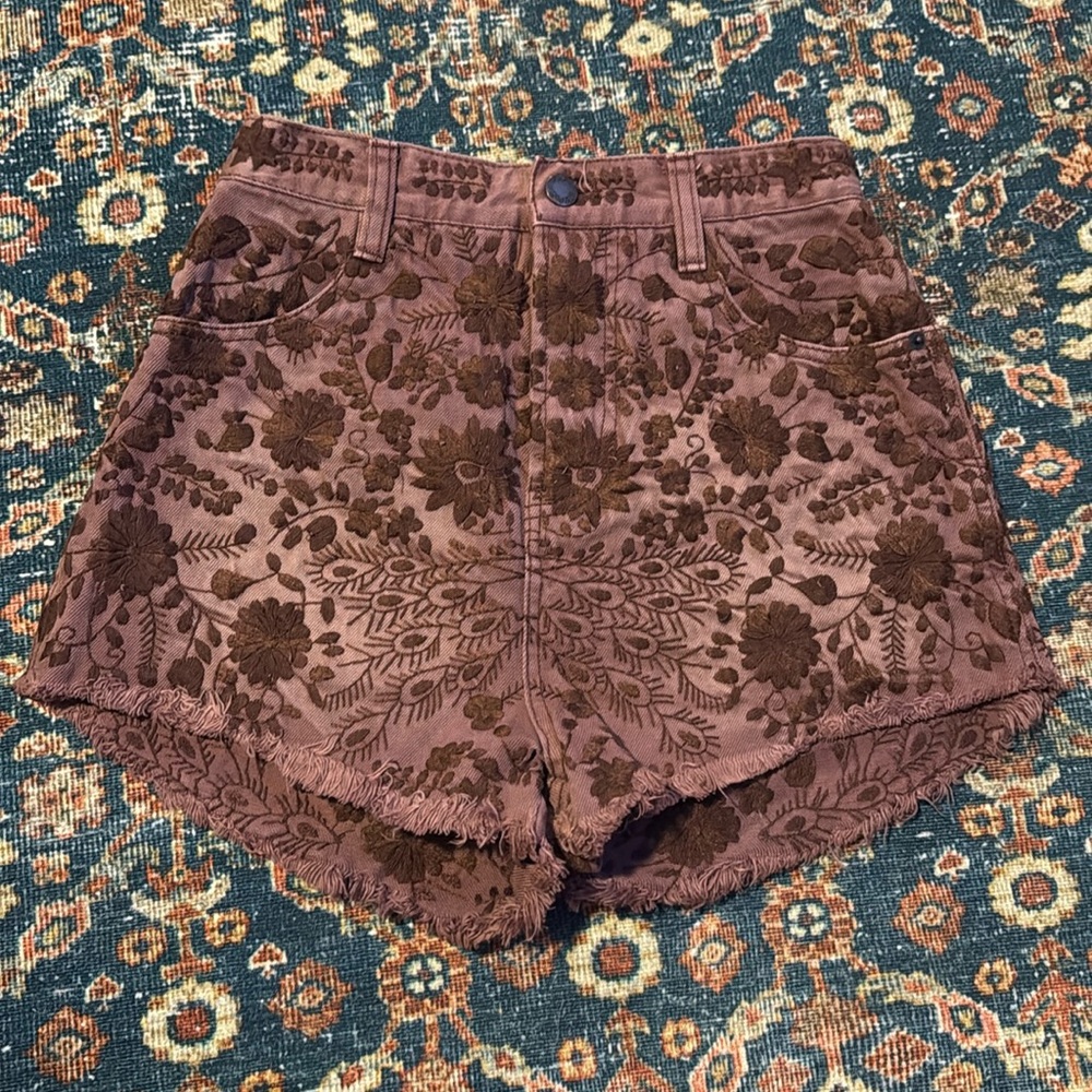 Free people embroidered shorts